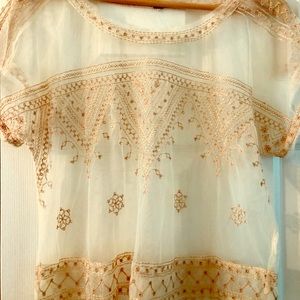 Free People Sheer Short-sleeve Shirt
